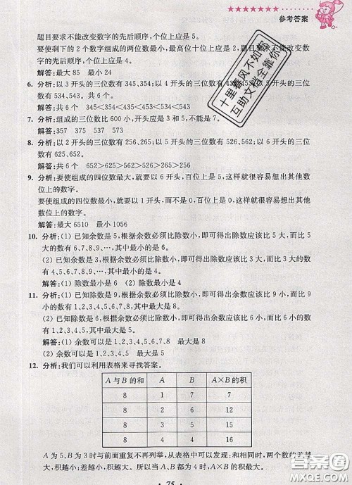 2020年暑假衔接小学奥数暑假培优衔接16讲二升三数学人教版答案