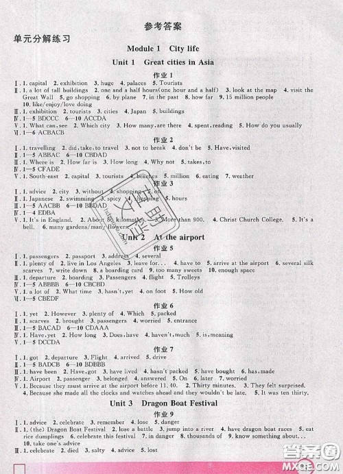 2020年钟书金牌暑假作业导与练六年级英语上海专版参考答案 2020年钟书金牌暑假作业导与练六年级英语上海专版参考答案