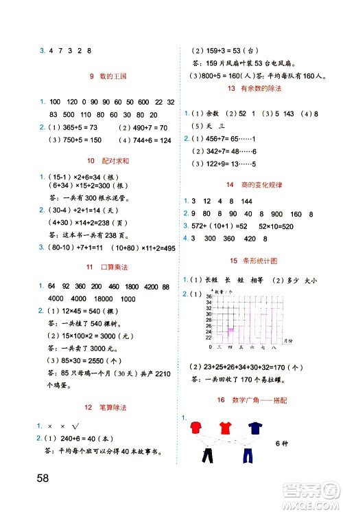 吉林大学出版社2020年新思维假期作业暑假三年级数学RJB人教版参考答案 吉林大学出版社2020年新思维假期作业暑假三年级数学RJB人教版参考答案