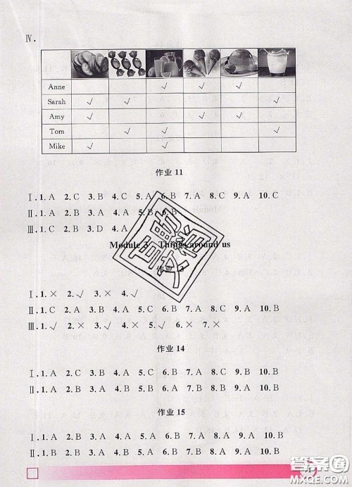 2020年钟书金牌暑假作业导与练一年级英语上海专版参考答案