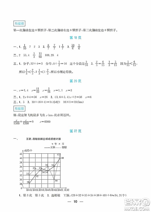 南京大学出版社2020暑假接力棒语数英综合篇小学五升六年级答案