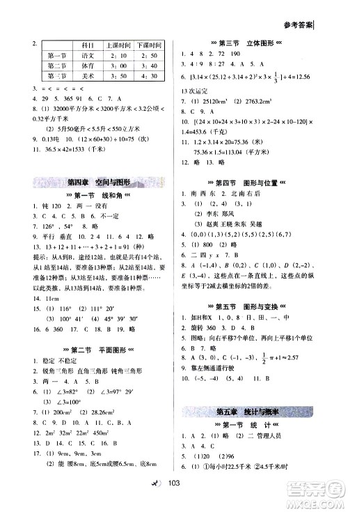 河北教育出版社2020年小升初衔接教材数学暑假参考答案 河北教育出版社2020年小升初衔接教材数学暑假参考答案