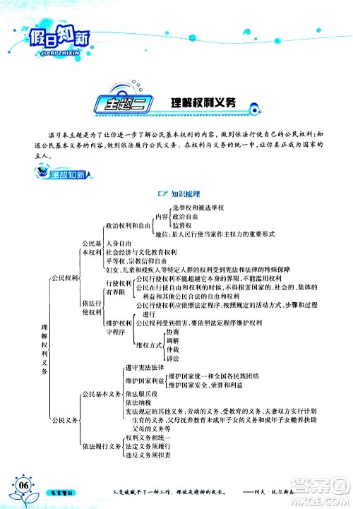 湖南师范大学出版社2020年暑假学习与生活假日知新八年级文理综合学习版参考答案 湖南师范大学出版社2020年暑假学习与生活假日知新八年级文理综合学习版参考答案