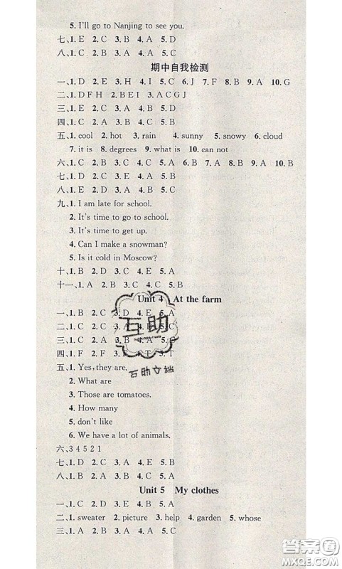 2020年学习总动员暑假总复习四年级英语人教版答案 2020年学习总动员暑假总复习四年级英语人教版答案