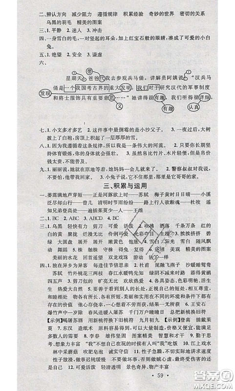 2020年学习总动员暑假总复习三年级语文人教版答案