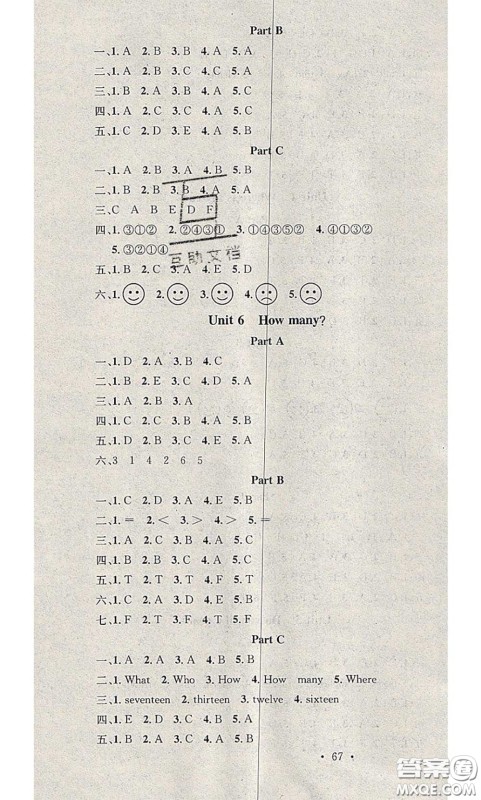 2020年学习总动员暑假总复习三年级英语人教版答案