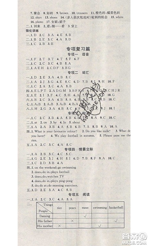 2020年学习总动员暑假总复习三年级英语外研版答案