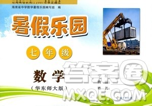 海南出版社2020年暑假乐园七年级数学华东师大版参考答案