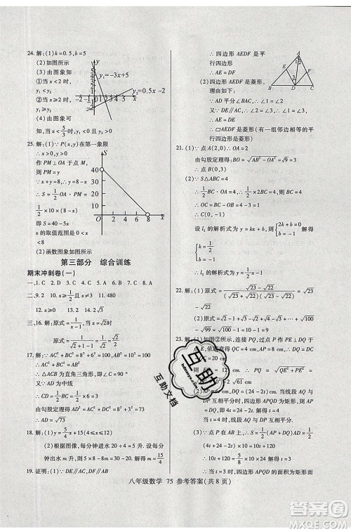 2020年本土教辅赢在暑假高效假期总复习八年级数学人教版参考答案 2020年本土教辅赢在暑假高效假期总复习八年级数学人教版参考答案