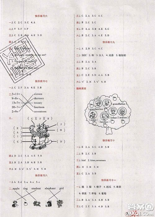 2020年快乐假期衔接优化训练暑假作业三升四英语答案 2020年快乐假期衔接优化训练暑假作业三升四英语答案