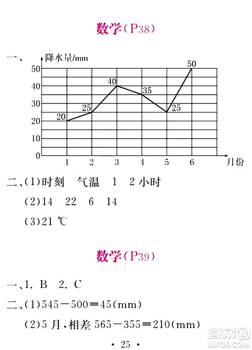 团结出版社2021精彩暑假五年级合订本通用版答案