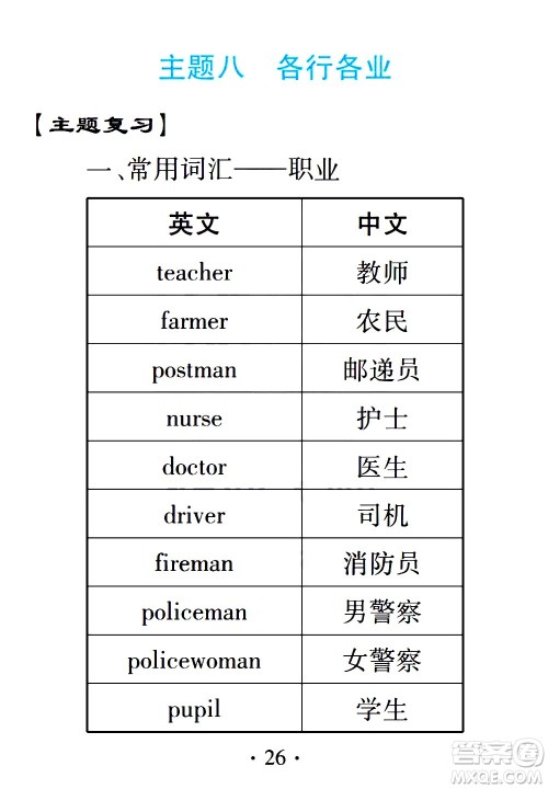 2020年假日知新暑假学习与生活三年级英语学习版参考答案