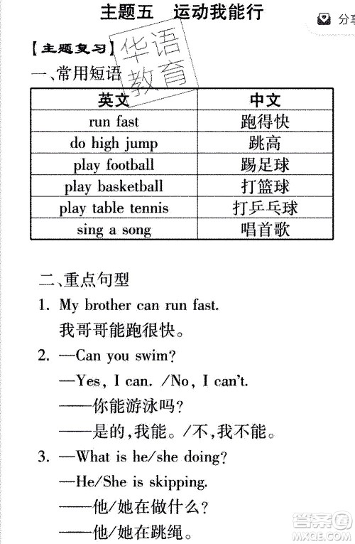 2020年假日知新暑假学习与生活四年级英语学习版参考答案 2020年假日知新暑假学习与生活四年级英语学习版参考答案