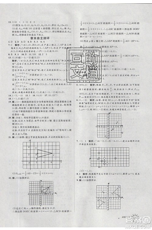 2020年鲁人泰斗假期好时光暑假训练营七升八年级数学青岛版参考答案