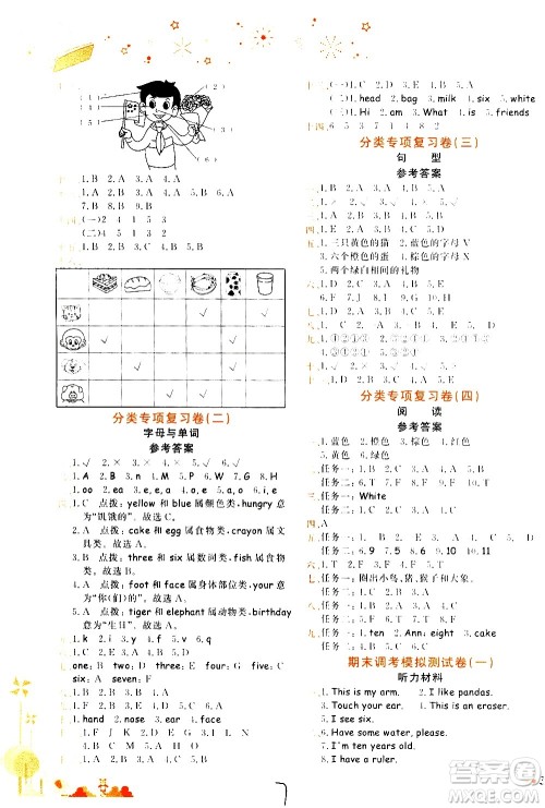 龙门书局2020秋黄冈小状元达标卷三年级上册英语RP人教版参考答案 龙门书局2020秋黄冈小状元达标卷三年级上册英语RP人教版参考答案