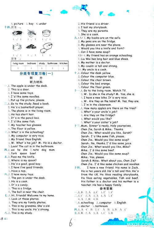 龙门书局2020秋黄冈小状元达标卷四年级英语RP人教版参考答案 龙门书局2020秋黄冈小状元达标卷四年级英语RP人教版参考答案