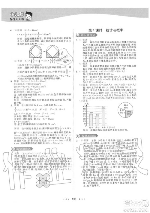 小儿郎2020秋53天天练六年级数学上册人教版参考答案