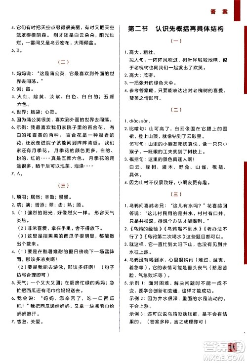 2020年学而思秘籍一学就会语文阅读专项突破三年级参考答案