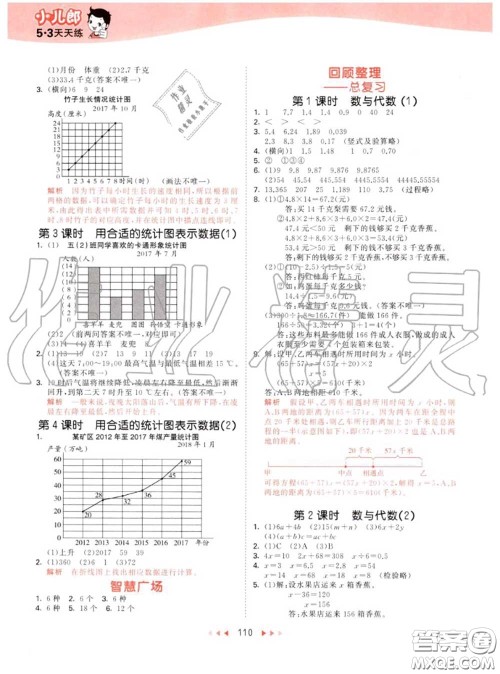 小儿郎2020秋53天天练五年级数学上册青岛版参考答案