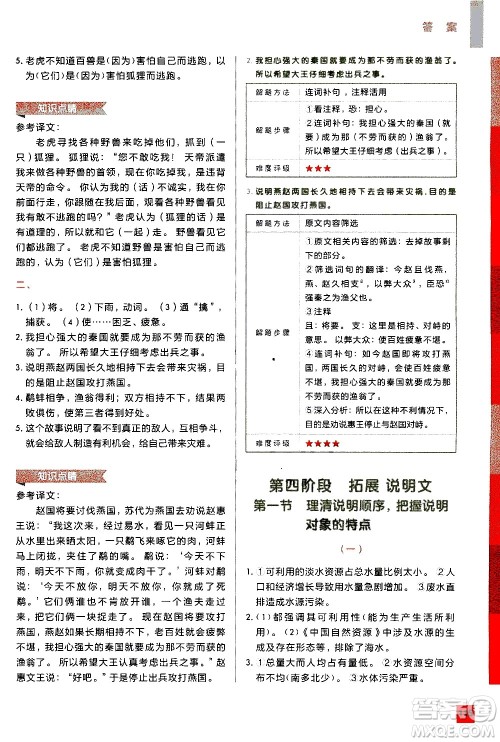 2020年学而思秘籍一学就会语文阅读专项突破五年级参考答案