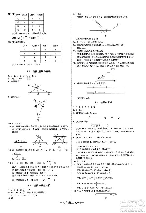 宁夏人民教育出版社2020秋经纶学典学霸题中题数学七年级上册ZJ浙教版参考答案