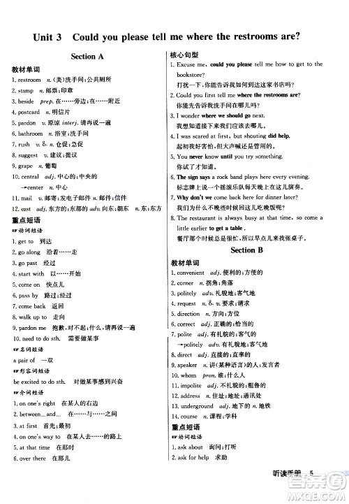 龙门书局2020秋启东中学作业本九年级英语上册R人教版参考答案