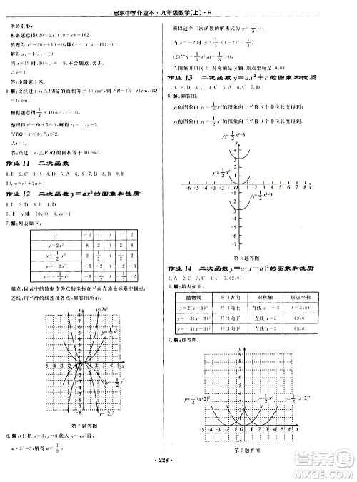 龙门书局2020秋启东中学作业本九年级数学上册R人教版参考答案