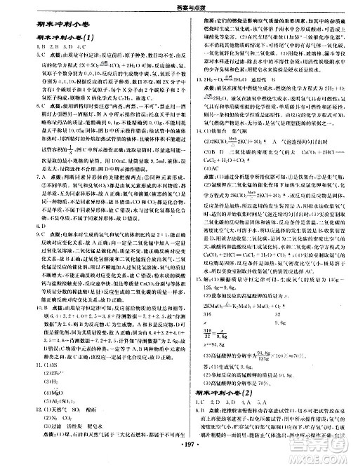 龙门书局2020秋启东中学作业本九年级化学上册R人教版参考答案