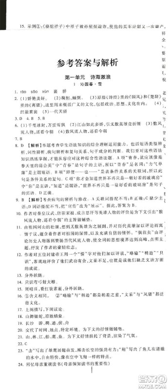 河北大学出版社2020聚能课堂九年级语文答案