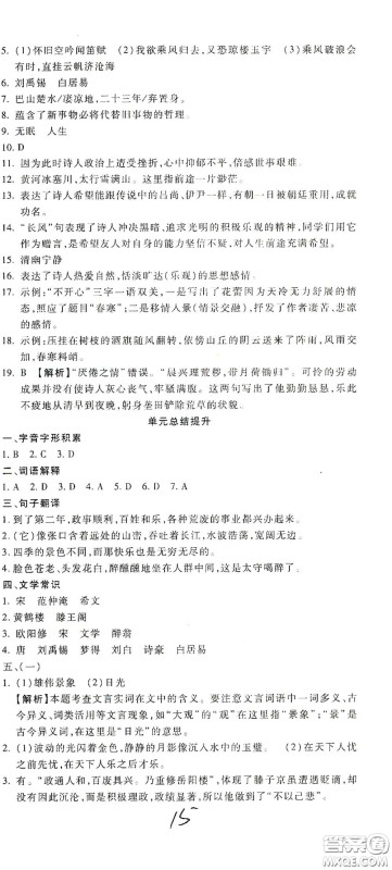 河北大学出版社2020聚能课堂九年级语文答案