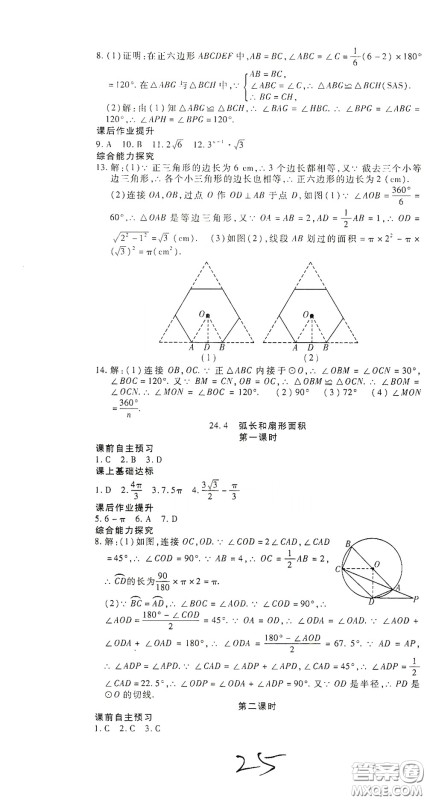 河北大学出版社2020聚能课堂九年级数学答案