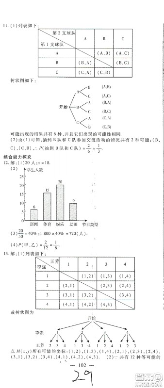 河北大学出版社2020聚能课堂九年级数学答案