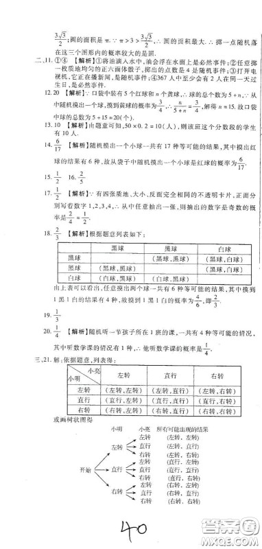 河北大学出版社2020聚能课堂九年级数学答案