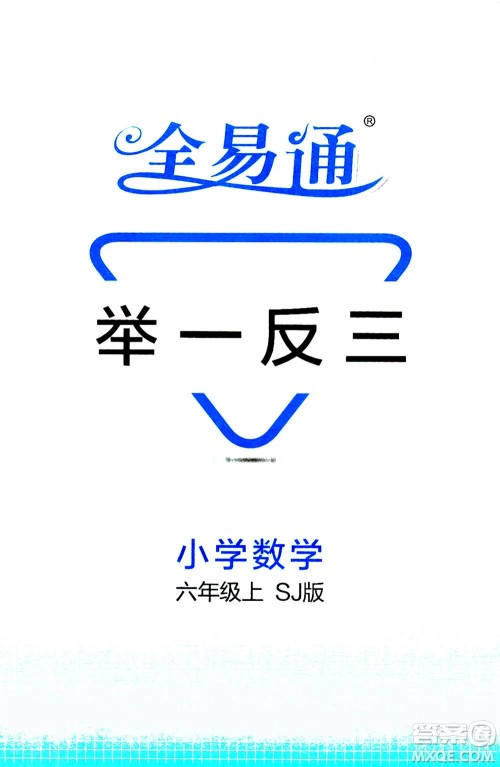 陕西师范大学出版总社2020秋全易通小学数学六年级上SJ苏教版参考答案