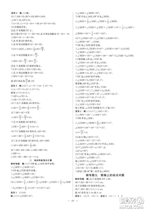 2020全效提分卷七年级数学上册人教版答案