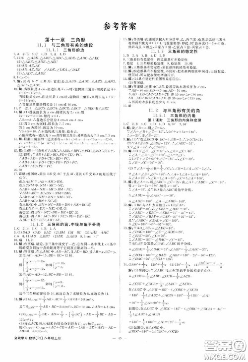 2020秋全效学习学案导学设计课时提优八年级数学上册人教版B精华版答案
