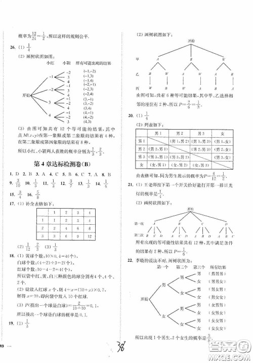 延边大学出版社2020南通小题课时作业本九年级数学上册江苏版答案 延边大学出版社2020南通小题课时作业本九年级数学上册江苏版答案
