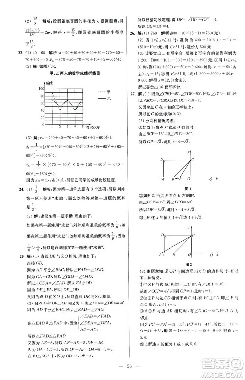江苏凤凰科学技术出版社2020秋初中数学小题狂做提优版九年级上苏科版参考答案