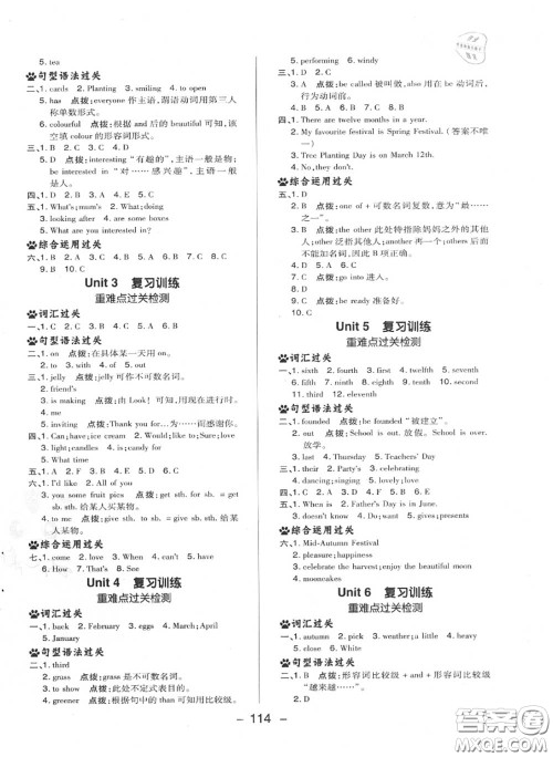 荣德基2020秋新版综合应用创新题典中点六年级英语上册人教精通版答案 荣德基2020秋新版综合应用创新题典中点六年级英语上册人教精通版答案