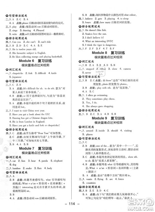 荣德基2020秋新版综合应用创新题典中点六年级英语上册外研版三起答案 荣德基2020秋新版综合应用创新题典中点六年级英语上册外研版三起答案