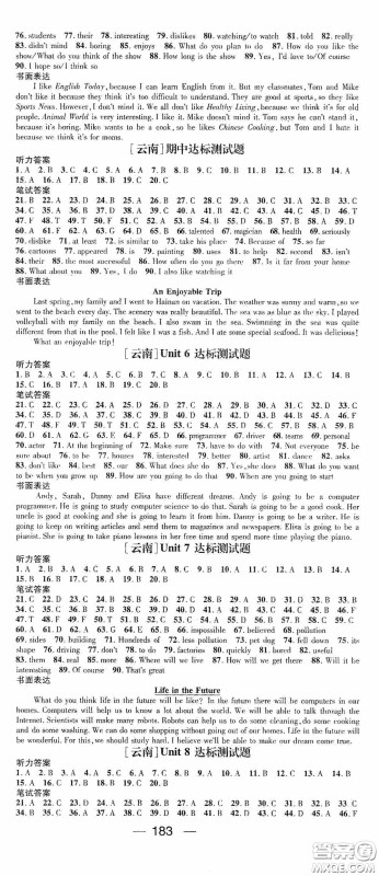 南方出版传媒2020名师测控八年级英语上册人教版云南专版答案 南方出版传媒2020名师测控八年级英语上册人教版云南专版答案