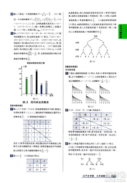 吉林人民出版社2020秋尖子生学案数学九年级上册新课标人教版参考答案 吉林人民出版社2020秋尖子生学案数学九年级上册新课标人教版参考答案