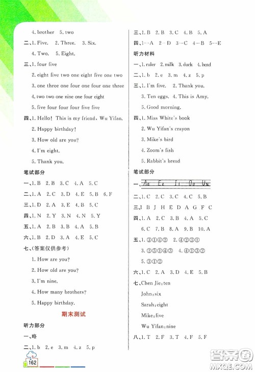 开明出版社2020万向思维倍速学习法三年级英语上册PEP版答案