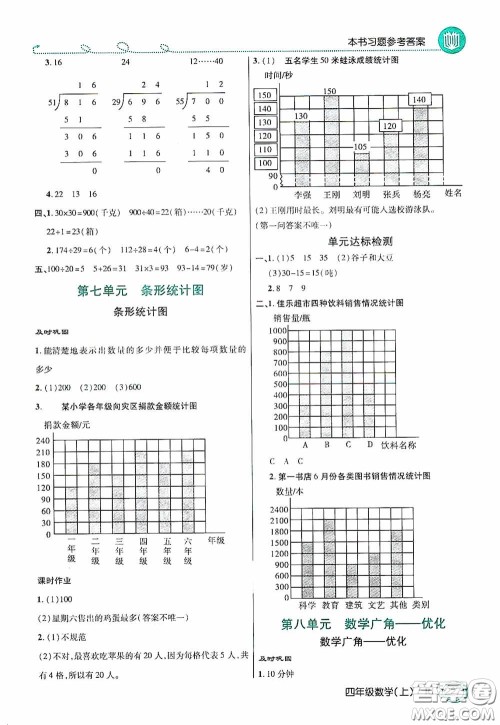 开明出版社2020万向思维倍速学习法四年级数学上册人教版答案
