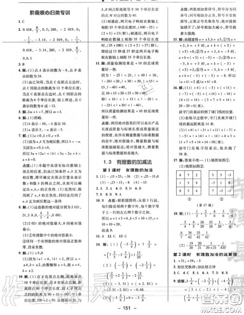 荣德基2020秋新版综合应用创新题典中点七年级数学上册人教版答案