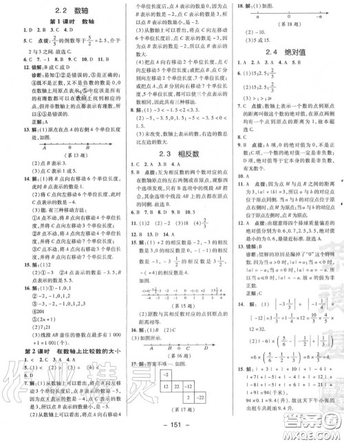 荣德基2020秋新版综合应用创新题典中点七年级数学上册华师版答案