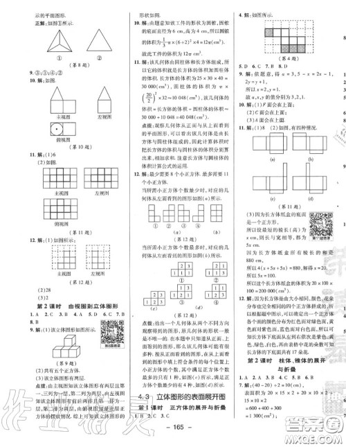 荣德基2020秋新版综合应用创新题典中点七年级数学上册华师版答案