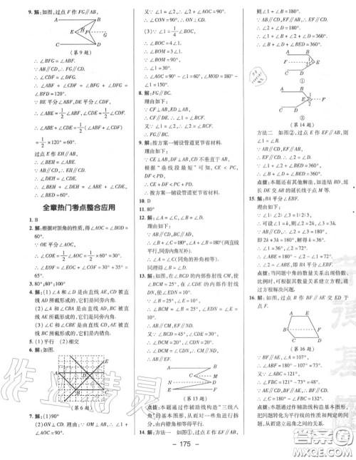 荣德基2020秋新版综合应用创新题典中点七年级数学上册华师版答案