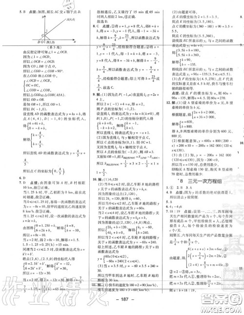 荣德基2020秋新版综合应用创新题典中点八年级数学上册北师版答案