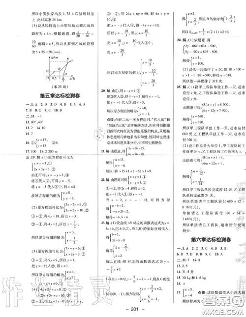 荣德基2020秋新版综合应用创新题典中点八年级数学上册北师版答案